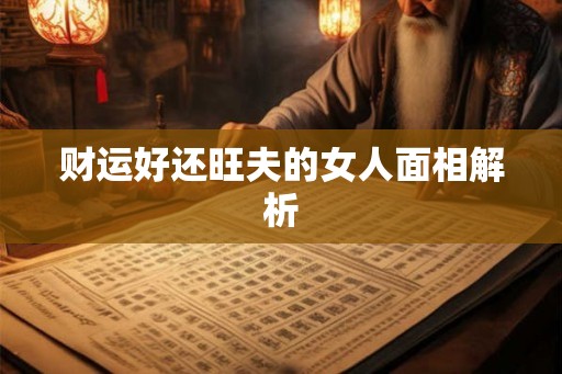 财运好还旺夫的女人面相解析