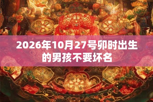 2026年10月27号卯时出生的男孩不要坏名