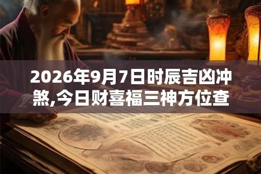 2026年9月7日时辰吉凶冲煞,今日财喜福三神方位查询