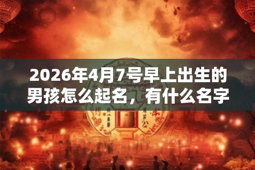 2026年4月7号早上出生的男孩怎么起名，有什么名字推荐？