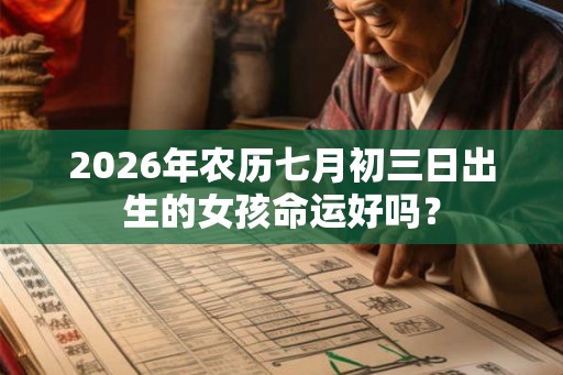 2026年农历七月初三日出生的女孩命运好吗？