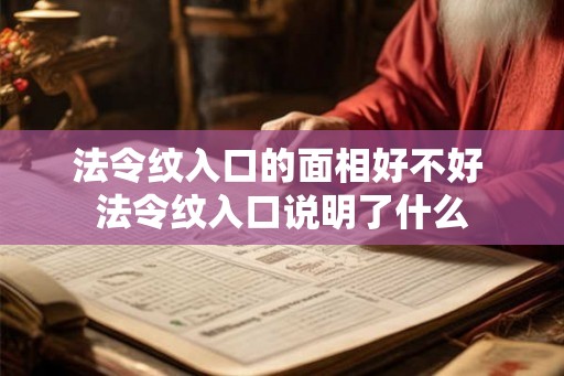 法令纹入口的面相好不好 法令纹入口说明了什么