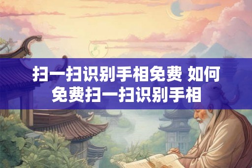 扫一扫识别手相免费 如何免费扫一扫识别手相