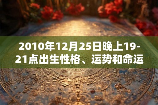 2010年12月25日晚上19-21点出生性格、运势和命运