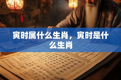 寅时属什么生肖，寅时是什么生肖