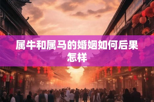 属牛和属马的婚姻如何后果怎样