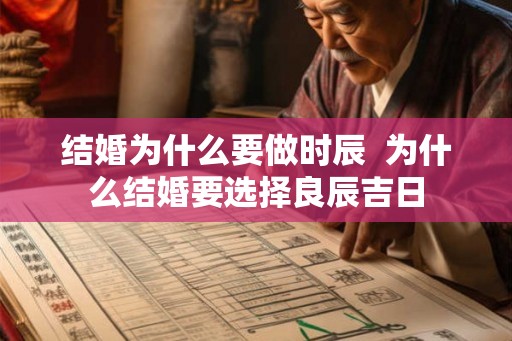 结婚为什么要做时辰 为什么结婚要选择良辰吉日 结婚为什么要做时辰 为什么结婚要选择良辰吉日