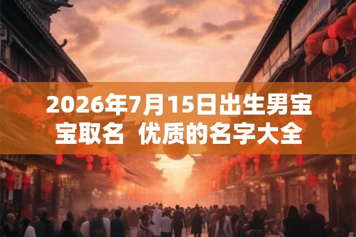2026年7月15日出生男宝宝取名  优质的名字大全