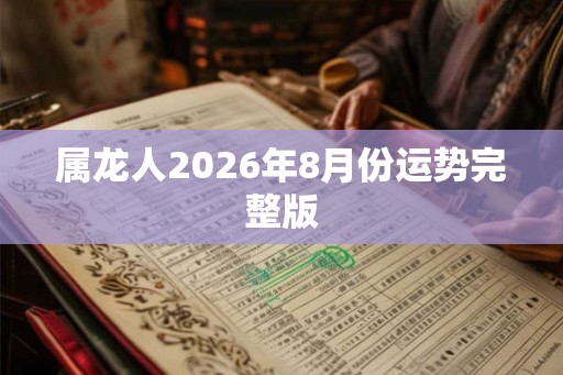 属龙人2026年8月份运势完整版 属龙人2026年8月份运势完整版