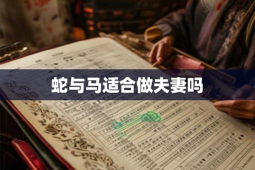 蛇与马适合做夫妻吗