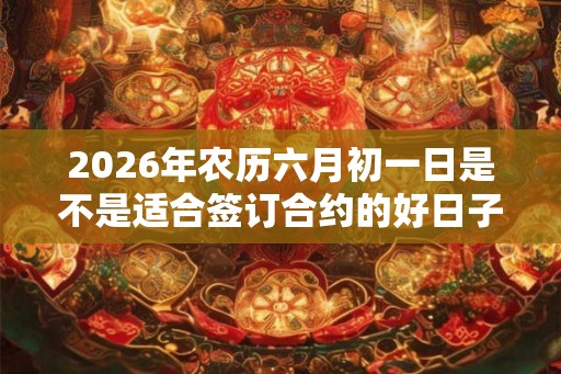 2026年农历六月初一日是不是适合签订合约的好日子？