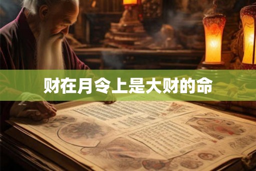 财在月令上是大财的命