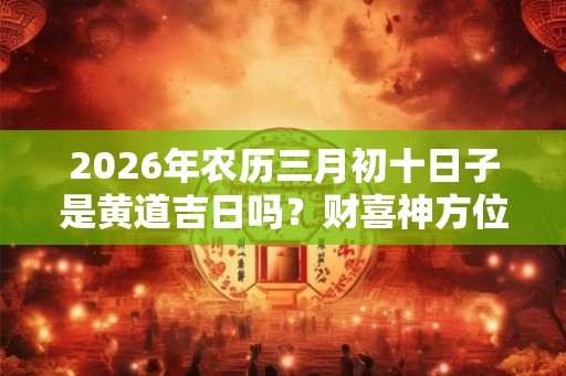 2026年农历三月初十日子是黄道吉日吗？财喜神方位在哪？