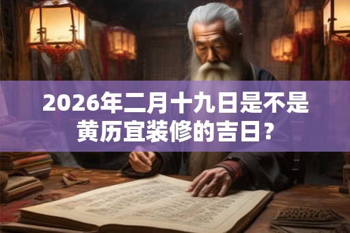 2026年二月十九日是不是黄历宜装修的吉日？
