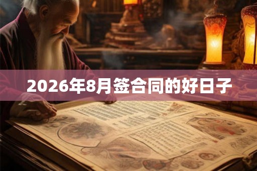 2026年8月签合同的好日子