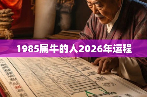 1985属牛的人2026年运程
