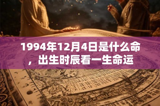 1994年12月4日是什么命，出生时辰看一生命运