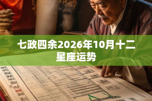 七政四余2026年10月十二星座运势