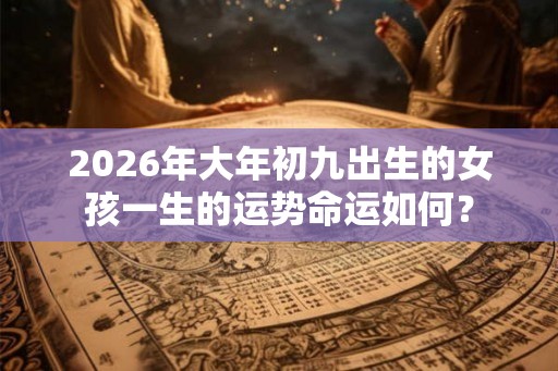 2026年大年初九出生的女孩一生的运势命运如何？