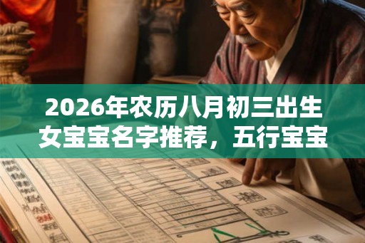 2026年农历八月初三出生女宝宝名字推荐，五行宝宝名字起名