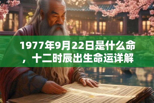 1977年9月22日是什么命，十二时辰出生命运详解