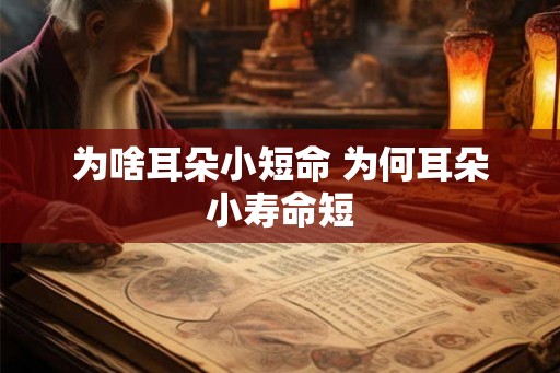 为啥耳朵小短命 为何耳朵小寿命短