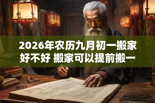 2026年农历九月初一搬家好不好 搬家可以提前搬一些东西进去吗