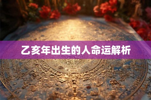 乙亥年出生的人命运解析