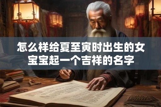 怎么样给夏至寅时出生的女宝宝起一个吉祥的名字