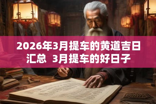 2026年3月提车的黄道吉日汇总  3月提车的好日子