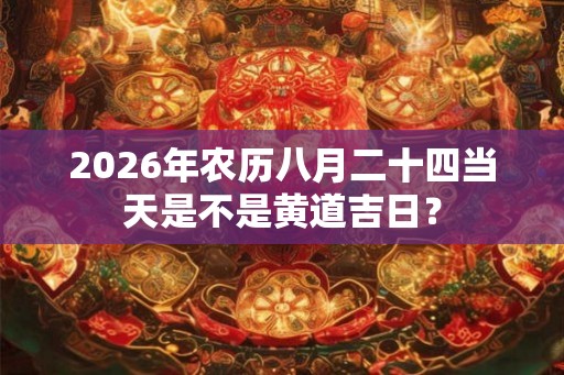 2026年农历八月二十四当天是不是黄道吉日？