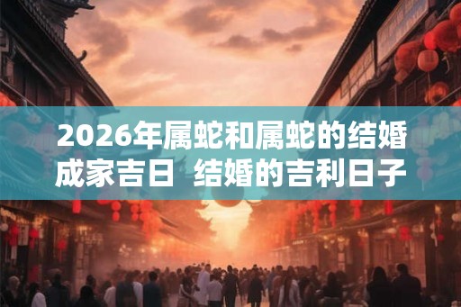2026年属蛇和属蛇的结婚成家吉日 结婚的吉利日子 2026年属蛇和属蛇的结婚成家吉日 结婚的吉利日子