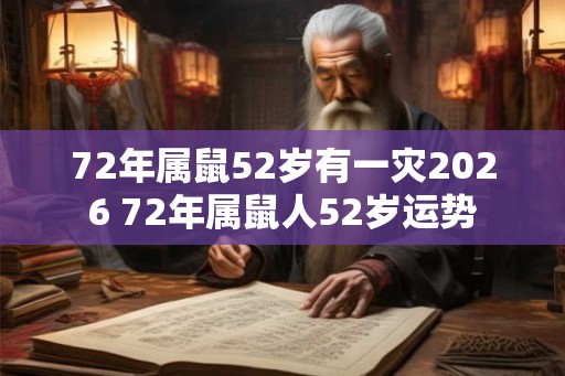 72年属鼠52岁有一灾2026 72年属鼠人52岁运势 72年属鼠52岁有一灾2026 72年属鼠人52岁运势