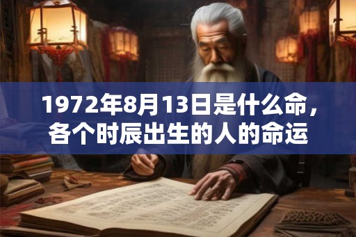 1972年8月13日是什么命，各个时辰出生的人的命运