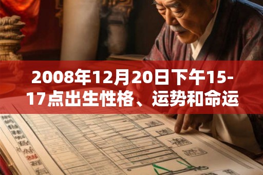 2008年12月20日下午15-17点出生性格、运势和命运 2008年12月20日下午15-17点出生性格、运势和命运