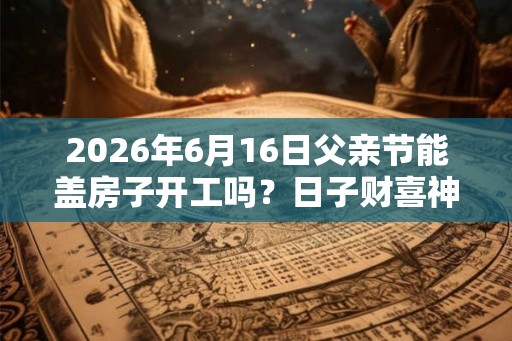 2026年6月16日父亲节能盖房子开工吗？日子财喜神吉位在哪？