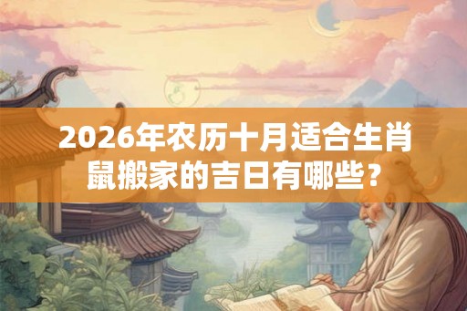 2026年农历十月适合生肖鼠搬家的吉日有哪些？