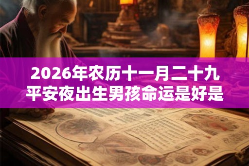 2026年农历十一月二十九平安夜出生男孩命运是好是坏？