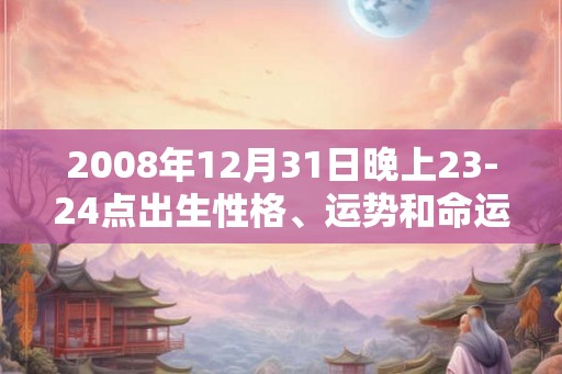 2008年12月31日晚上23-24点出生性格、运势和命运 2008年12月31日晚上23-24点出生性格、运势和命运
