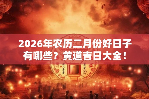 2026年农历二月份好日子有哪些？黄道吉日大全！