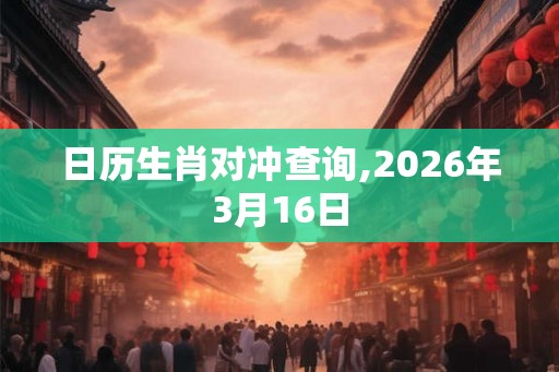日历生肖对冲查询,2026年3月16日