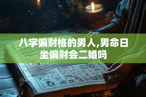 八字偏财格的男人,男命日坐偏财会二婚吗 八字偏财格的男人,男命日坐偏财会二婚吗