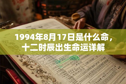 1994年8月17日是什么命,十二时辰出生命运详解 1994年8月17日是什么命,十二时辰出生命运详解