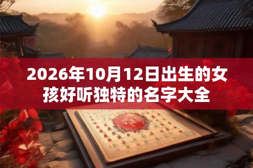 2026年10月12日出生的女孩好听独特的名字大全