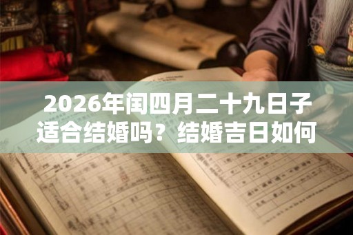 2026年闰四月二十九日子适合结婚吗？结婚吉日如何选择？
