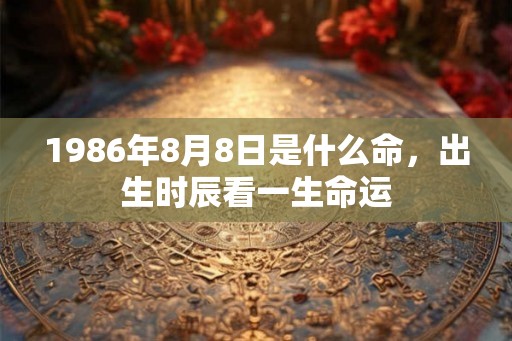 1986年8月8日是什么命，出生时辰看一生命运