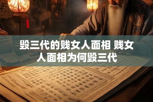 毁三代的贱女人面相 贱女人面相为何毁三代