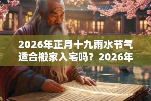 2026年正月十九雨水节气适合搬家入宅吗？2026年雨水前后搬家吉日