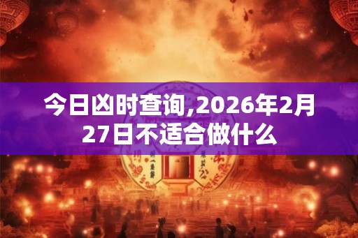 今日凶时查询,2026年2月27日不适合做什么