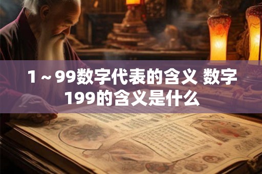 1～99数字代表的含义 数字199的含义是什么